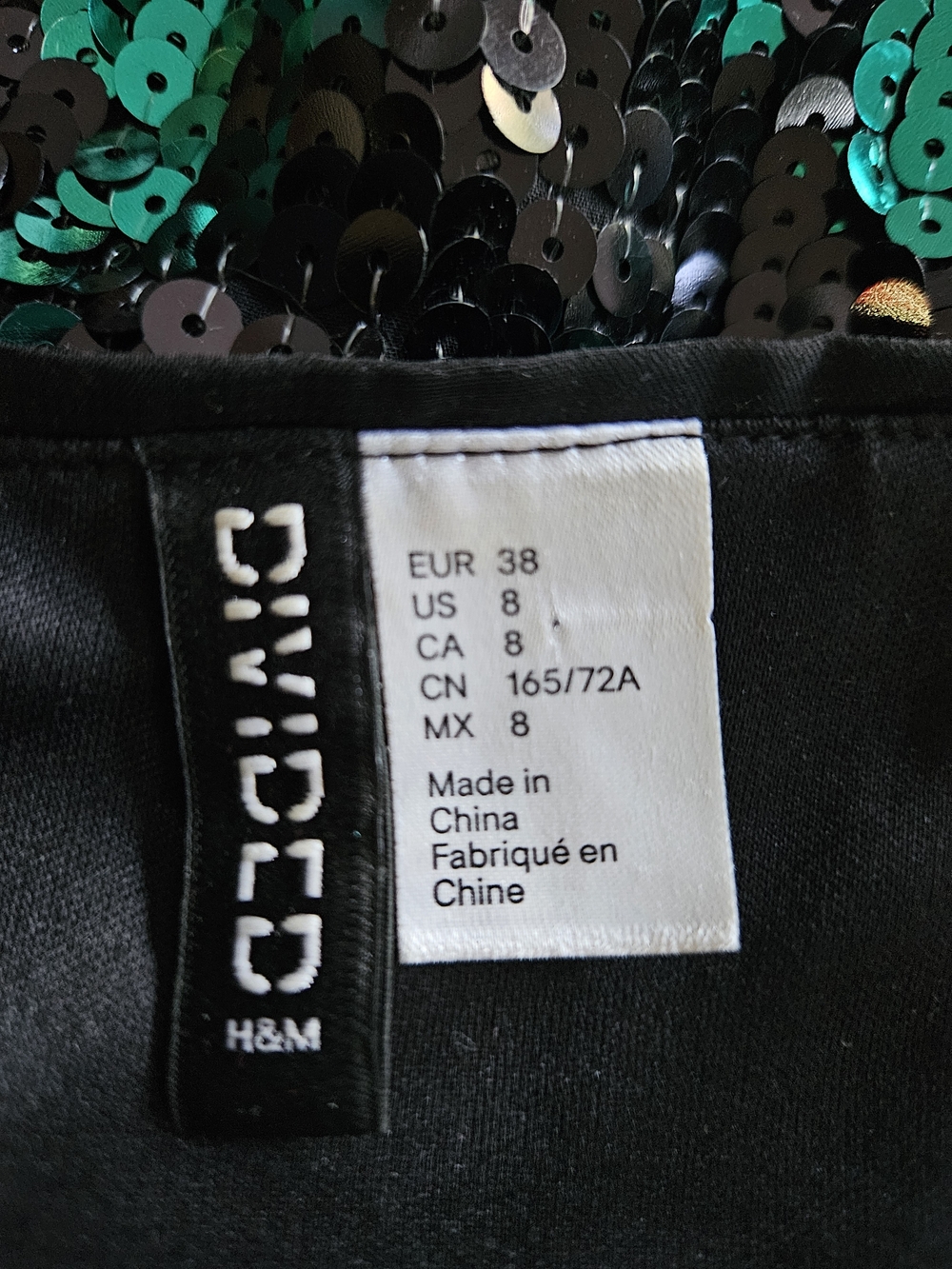 H&M Teal, Black & Gold Aztec Sequin Design Mini Skirt size 8 - Picture 6 of 7